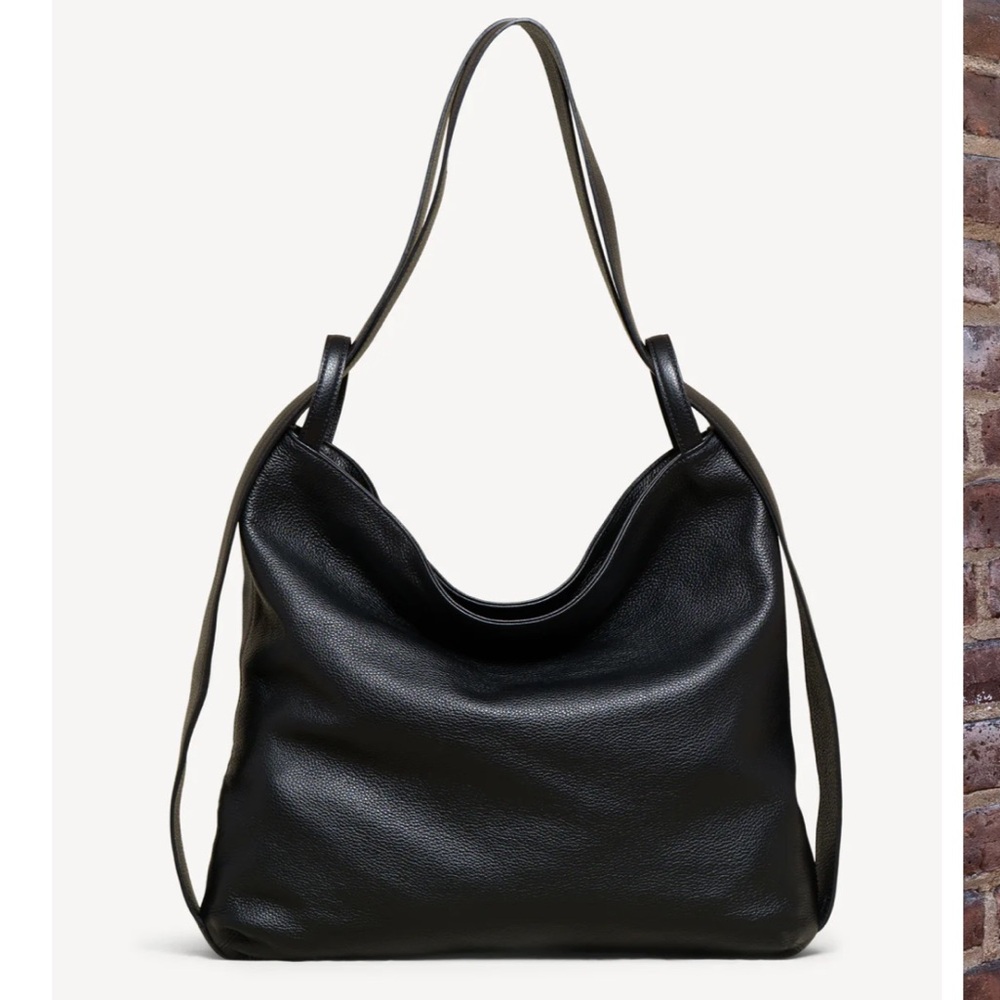 M Gemi The Laura Convertible Backpack Tote Bag - Black Leather